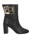 CARLA G. CARLA G. WOMAN ANKLE BOOTS BLACK SIZE 6 SOFT LEATHER