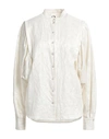 8PM 8PM WOMAN SHIRT OFF WHITE SIZE L COTTON, LINEN, POLYAMIDE