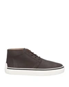 Tod's Man Sneakers Dark Brown Size 11.5 Soft Leather