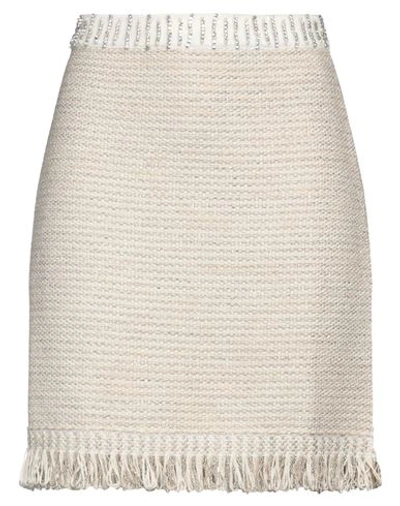 Anna Molinari Woman Mini Skirt Ivory Size L Cotton, Acrylic, Viscose, Metallic Polyester In White