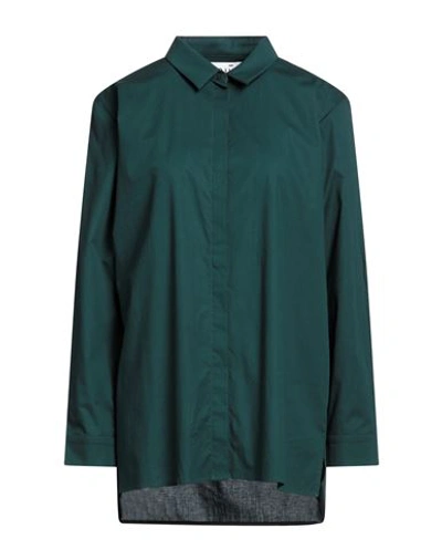 Niū Woman Shirt Emerald Green Size Xl Cotton, Elastane