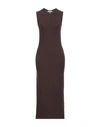 Rag & Bone Woman Midi Dress Brown Size Xs Cotton, Modal, Linen, Elastane, Rayon