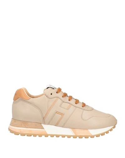 Hogan Woman Sneakers Beige Size 7.5 Soft Leather