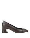 Ferragamo Woman Pumps Brown Size 9.5 Calfskin