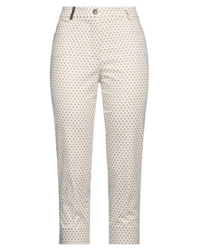 Peserico Woman Pants Sand Size 12 Cotton, Elastane In Beige