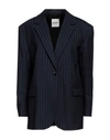 Sandro Woman Suit Jacket Navy Blue Size 10 Polyester, Virgin Wool, Elastane In Navy Blue
