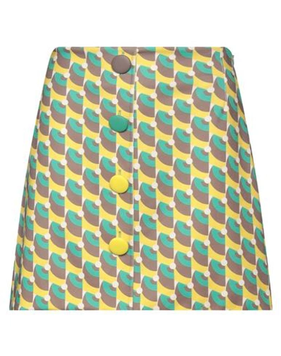 Maliparmi Malìparmi Woman Mini Skirt Yellow Size 10 Polyester, Elastane
