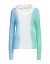 120% Lino Woman Sweater Light Green Size S Cashmere, Mohair Wool, Wool, Polyamide In Green