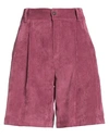 MALIPARMI MALÌPARMI WOMAN SHORTS & BERMUDA SHORTS MAUVE SIZE 10 POLYESTER, NYLON, ELASTIC FIBRES