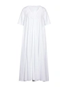 Maison Laviniaturra Woman Midi Dress White Size 6 Cotton, Polyamide, Elastane