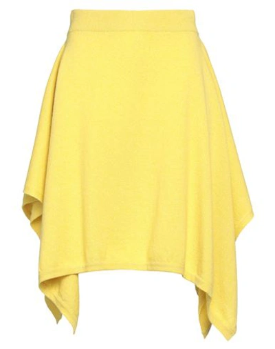 Barrie Woman Mini Skirt Yellow Size L Cashmere