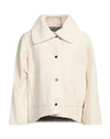 Even If Woman Overcoat & Trench Coat Ivory Size 6 Cotton, Linen In White