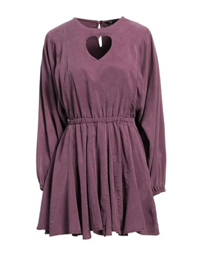 Desigual Woman Short Dress Mauve Size Xl Tencel Lyocell In Purple