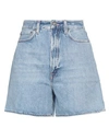 MADE IN TOMBOY MADE IN TOMBOY WOMAN DENIM SHORTS BLUE SIZE 24 COTTON