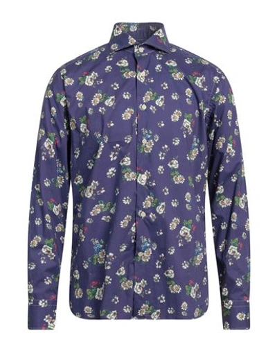 Alessandro Gherardi Man Shirt Purple Size 17 ½ Cotton