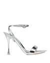 Gianvito Rossi Woman Sandals Silver Size 7.5 Soft Leather