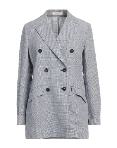 Massimo Alba Woman Suit Jacket Navy Blue Size M Linen