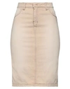 Marani Jeans Woman Denim Skirt Beige Size 4 Cotton, Elastane