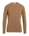 Filippo De Laurentiis Man Sweater Camel Size 42 Cashmere, Silk, Polyester In Beige