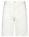 Kenzo White Denim Knee-length Bermuda Shorts In White