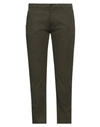 Officina 36 Man Pants Military Green Size 36 Cotton, Elastane