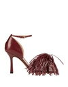 Bottega Veneta Woman Sandals Burgundy Size 10 Soft Leather In Red