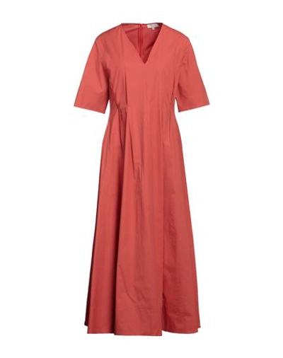 Antonelli Woman Maxi Dress Rust Size 8 Cotton, Elastane In Red