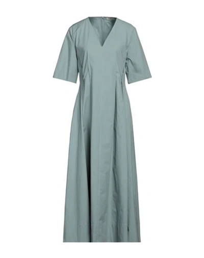 Antonelli Woman Maxi Dress Sage Green Size 10 Cotton, Elastane