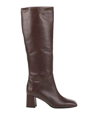 Leqarant Woman Knee Boots Dark Brown Size 10 Soft Leather