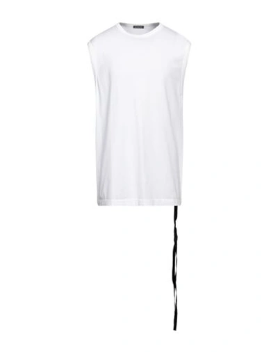 Ann Demeulemeester Man T-shirt Beige Size Xl Cotton In White