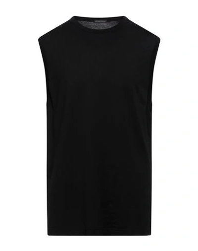 Ann Demeulemeester Man Tank Top Black Size Xxl Cotton In Black