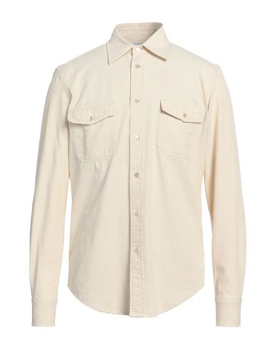 Boglioli Man Shirt Cream Size 15 ¾ Cotton In White