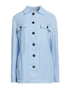 Massimo Alba Woman Suit Jacket Light Blue Size S Linen
