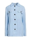Massimo Alba Woman Suit Jacket Light Blue Size S Linen In Blue