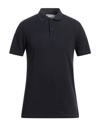 Trussardi Man Polo Shirt Midnight Blue Size 3xl Cotton