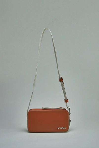 Jacquemus Men's Le Cuerda Leather Horizontal Messenger Bag In Brown