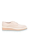 Marc Cain Woman Lace-up Shoes Blush Size 10 Soft Leather In Pink