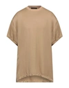 Fear Of God Man T-shirt Camel Size 42 Viscose In Beige