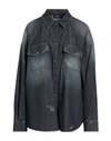 Dondup Woman Denim Shirt Blue Size 8 Cotton, Elastane In Blue