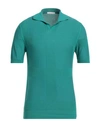 Umberto Vallati Man Sweater Turquoise Size 40 Mako Cotton In Blue