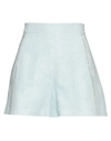 Forte Dei Marmi Couture Woman Shorts & Bermuda Shorts Sky Blue Size 6 Linen