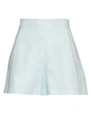 Forte Dei Marmi Couture Woman Shorts & Bermuda Shorts Sky Blue Size 6 Linen In Blue