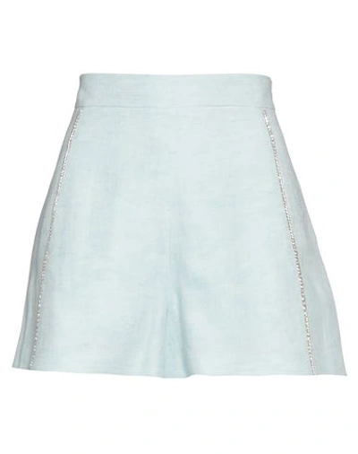 Forte Dei Marmi Couture Woman Shorts & Bermuda Shorts Sky Blue Size 6 Linen