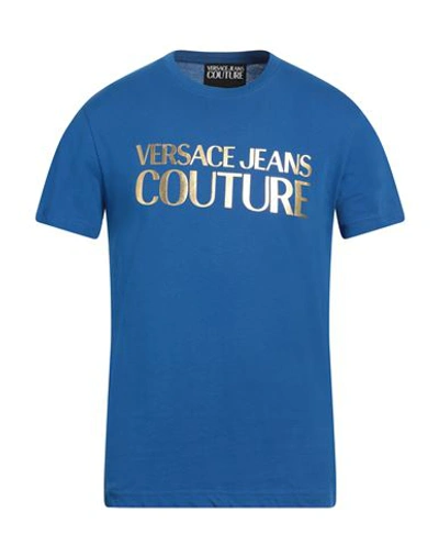 Versace Jeans Couture Man T-shirt Blue Size Xxl Cotton