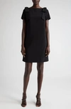 Carolina Herrera Bow Detail Bateau Neck Shift Dress In Black