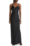 Frame Women's Silk Fitted Maxi Dress In Noir