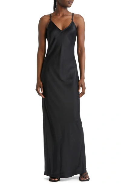 Frame Women's Silk Fitted Maxi Dress In Noir