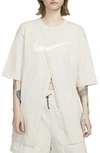 Nike Women's  Sportswear Collection Oversized Slit Short-sleeve Top In Brown