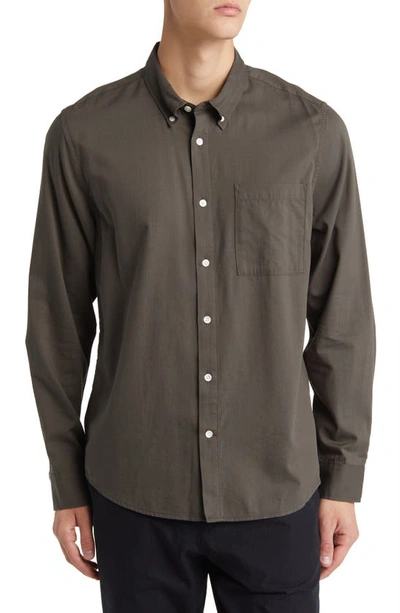 Nn07 Arne 5655 Button Down Shirt In Dark Army