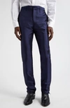 GIVENCHY SLIM FIT RAW EDGE SILK TROUSERS